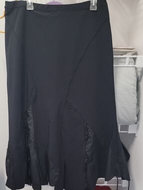 Alain Weiz Size 14 Black Women's Flared Designer Skirt